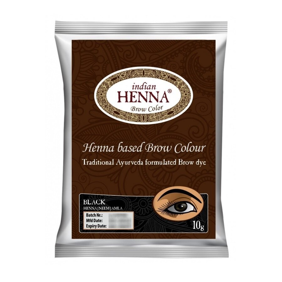 Antakių dažai Indian Henna Brow - Black - juodi, 10g Antakių dažai Indian Henna Brow - Black - juodi, 10g