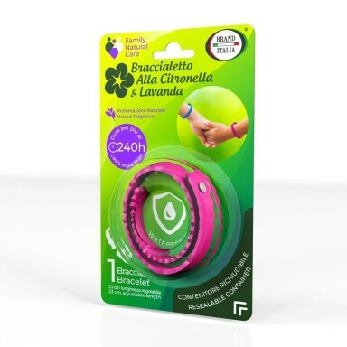 Apsauginė apyrankė nuo uodų Brand Italia, Citronella & Lavanda, suaugusiems, 1vnt