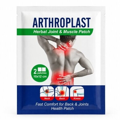 Arthroplast pleistrai Herbal Joint & Muscle Patch, 10 × 12 cm, 2 vnt. Arthroplast pleistrai Herbal Joint & Muscle Patch, 10 × 12 cm, 2 vnt.