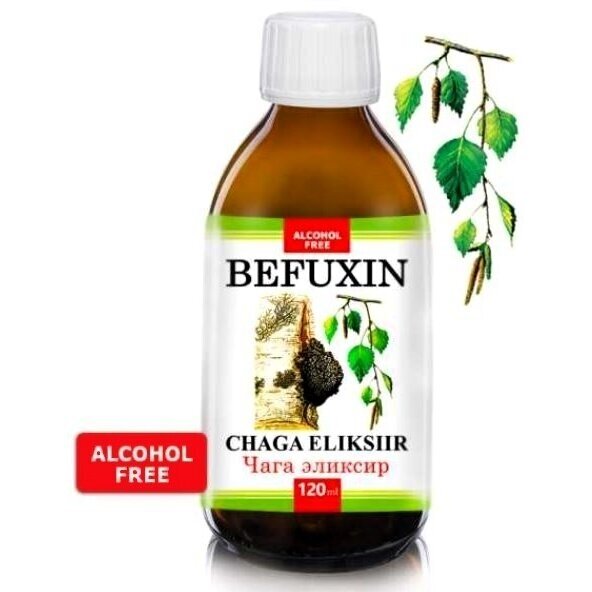 Čaga (juodojo beržo grybo) eliksyras "Befuxin", 120ml 1 Čaga (juodojo beržo grybo) eliksyras "Befuxin", 120ml 1