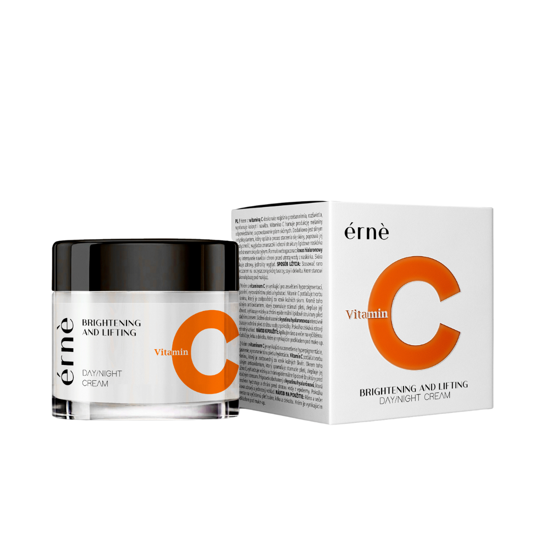 Šviesinantis, stangrinamasis veido kremas ERNE su vitaminu C, 50ml