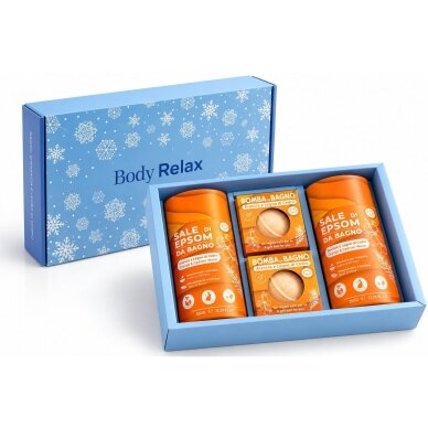 Brand Italia Body Relax Bath Gift Set - Orange & Cedar Wood: 2 Epsom Salts and 2 Bath Fizzers Brand Italia Body Relax Bath Gift Set - Orange & Cedar Wood: 2 Epsom Salts and 2 Bath Fizzers