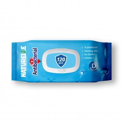 Drėgnos servetėlės su D-pantenoliu Naturelle "Antibacterial", 120 vnt. Drėgnos servetėlės su D-pantenoliu Naturelle "Antibacterial", 120 vnt.