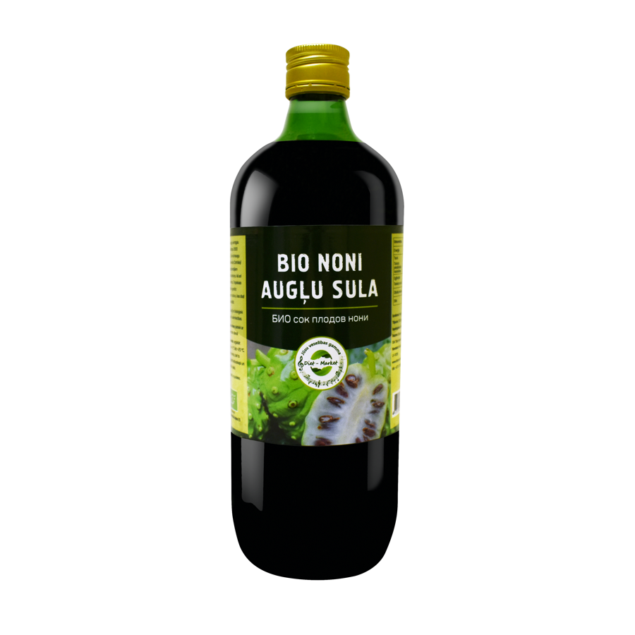 Ekologiškos indinių morindų (Morinda citrifolia) Noni sultys 100%, 1 l.