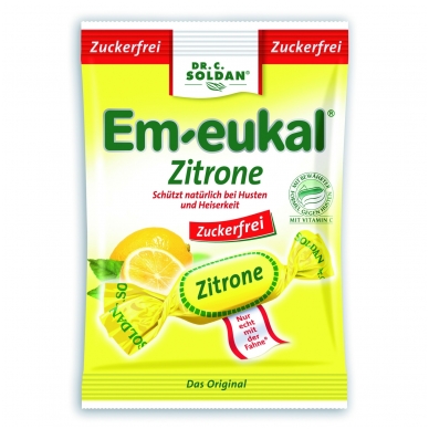 Em-eukal® CITRINŲ skonio pastilės su vitaminu C ir saldikliais
