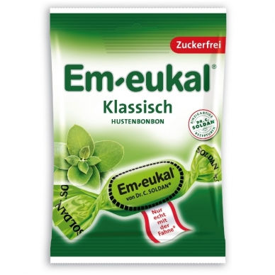 Em-eukal® KLASIKINIO skonio pastilės su eukaliptu ir saldikliais Em-eukal® KLASIKINIO skonio pastilės su eukaliptu ir saldikliais
