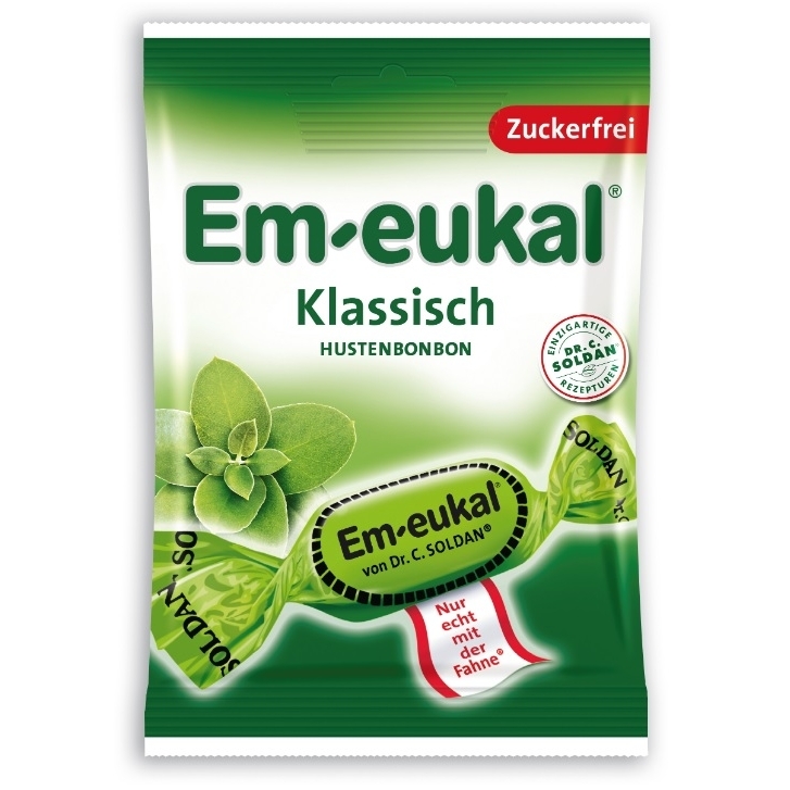 Em-eukal® KLASIKINIO skonio pastilės su eukaliptu ir saldikliais Em-eukal® KLASIKINIO skonio pastilės su eukaliptu ir saldikliais