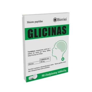 Glicinas 300 mg, 50 čiulpiamų tablečių Glicinas 300 mg, 50 čiulpiamų tablečių