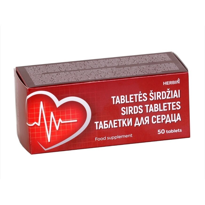 Herbin tabletės širdžiai, 50 tablečių