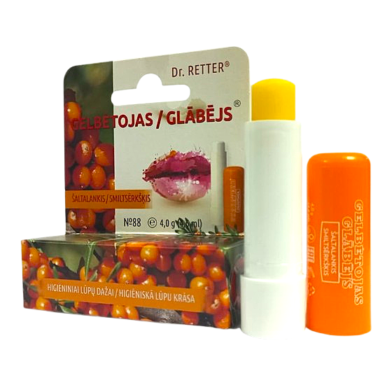 Higieninis lūpų balzamas su šaltalankių aliejumi Gelbėtojas®, 4g. Higieninis lūpų balzamas su šaltalankių aliejumi Gelbėtojas®, 4g.