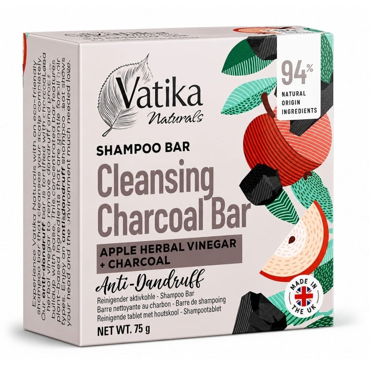 Kietasis šampūnas Vatika Anti-Dandruff Cleansing Charcoal, 75g