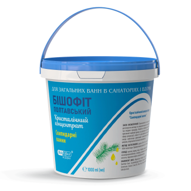 Kristalinis koncentratas terpentino vonioms Poltavos Bišofitas, 1000 ml Kristalinis koncentratas terpentino vonioms Poltavos Bišofitas, 1000 ml