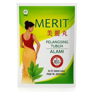 Merit indonezijos lieknėjimo tabletės 500 mg, 21 tabletė | Maisto ...