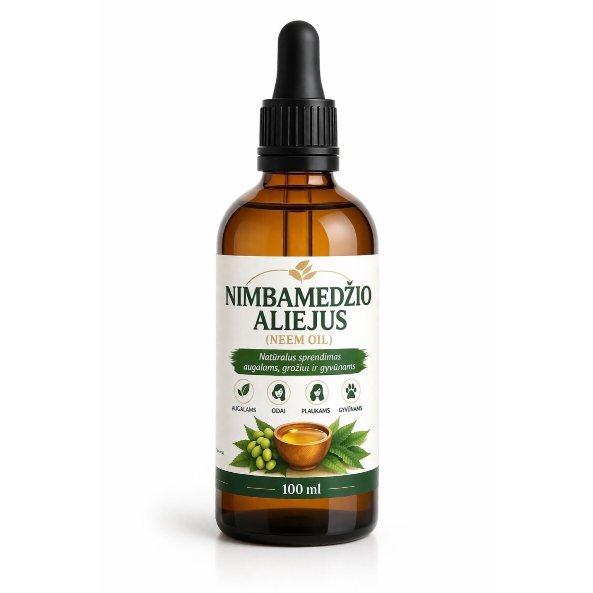 Natūralus indiškas nimbamedžio (Neem) aliejus, 100 ml