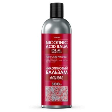 Nikotino rūgšties plaukų balzamas visų tipų plaukams Vitateka, 300 ml