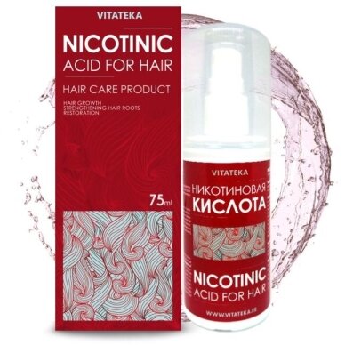 Nikotino rūgštis plaukų priežiūrai Vitateka, purškalas 75 ml 1