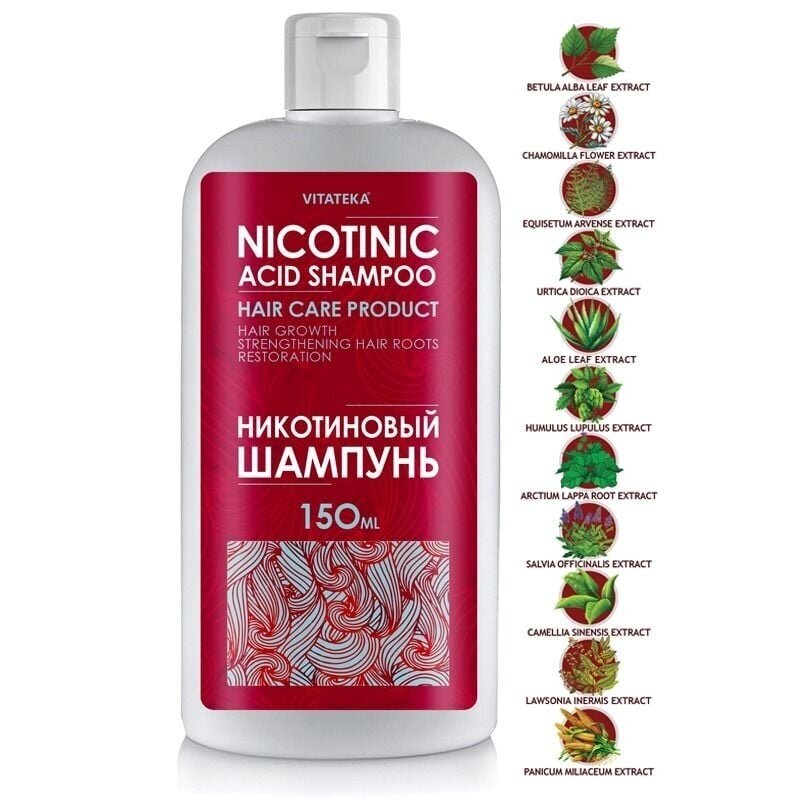 Nikotino rūgšties šampūnas Vitateka, 150 ml 1 Nikotino rūgšties šampūnas Vitateka, 150 ml 1