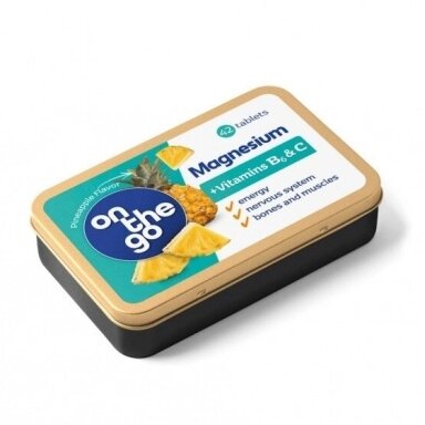 OnTheGo Magnis + Vitaminai B6 ir C, tabletės OnTheGo Magnis + Vitaminai B6 ir C, tabletės