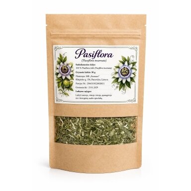 Pasiflora arbata – žolelių arbata ramybei ir kokybiškam miegui, 50 g Pasiflora arbata – žolelių arbata ramybei ir kokybiškam miegui, 50 g
