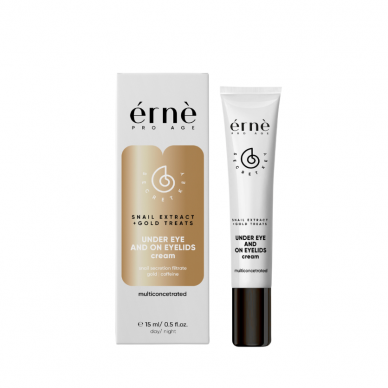 Paakių ir vokų kremas ERNE su sraigių mucinu SNAIL SECRETION FILTRATE + GOLD THREADS, 15 ml Paakių ir vokų kremas ERNE su sraigių mucinu SNAIL SECRETION FILTRATE + GOLD THREADS, 15 ml