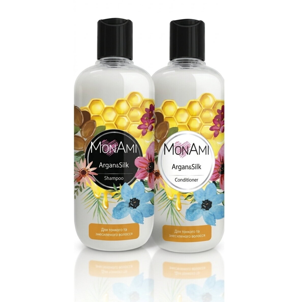 MonAmi Argan & Silk Hair Care Set (Shampoo 500 ml + Conditioner 500 ml)