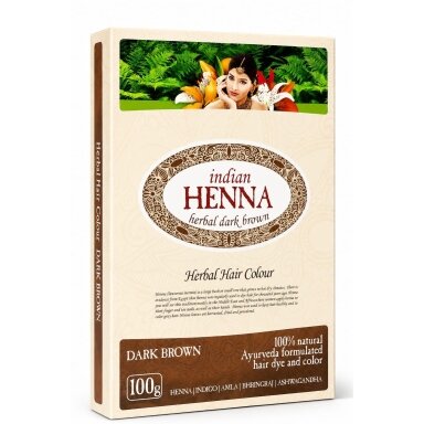 Plaukų dažai Indian Henna Dark Brown, 100 g Plaukų dažai Indian Henna Dark Brown, 100 g