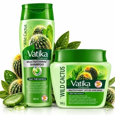 Plaukų priežiūros rinkinys Vatika Wild Cactus: šampūnas ir kaukė, 1 kompl.
