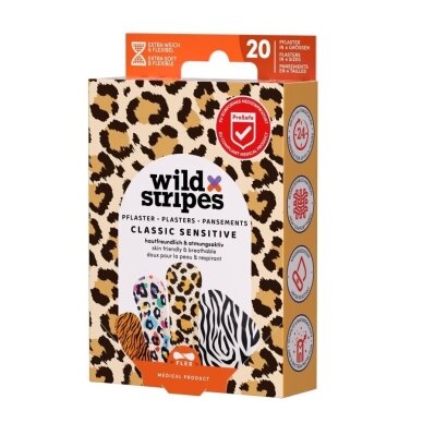 Pleistrai Wild Stripes Classic Sensitive Animal, 20 vnt Pleistrai Wild Stripes Classic Sensitive Animal, 20 vnt