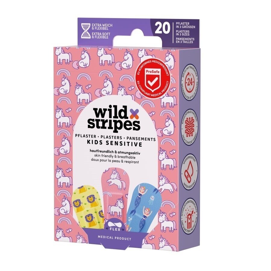 Pleistrai vaikams Wild Stripes Kids Sensitive Fantasy, 20 vnt Pleistrai vaikams Wild Stripes Kids Sensitive Fantasy, 20 vnt