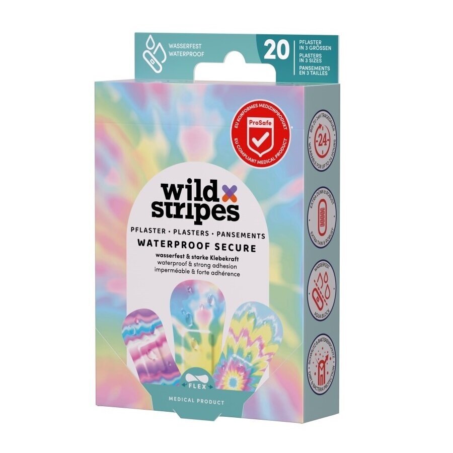 Pleistrai Wild Stripes Waterproof Secure Rainbow, 20 vnt