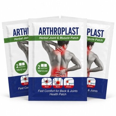 Rinkinys iš 3 vnt: Arthroplast pleistrai Herbal Joint & Muscle Patch, 10 × 12 cm, 2 vnt.
