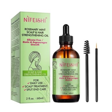 Rozmarino mėta, galvos odą ir plaukus stiprinantis aliejus Nifeishi, 60 ml Rozmarino mėta, galvos odą ir plaukus stiprinantis aliejus Nifeishi, 60 ml