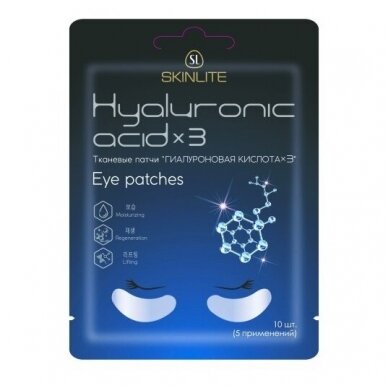 Skinlite paakių pagalvėlės „Hialurono rūgštis x 3“, 10 vnt. Skinlite paakių pagalvėlės „Hialurono rūgštis x 3“, 10 vnt.