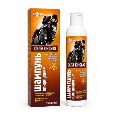 Stiprinamasis šampūnas-kondicionierius Horse Power, 250 ml Stiprinamasis šampūnas-kondicionierius Horse Power, 250 ml