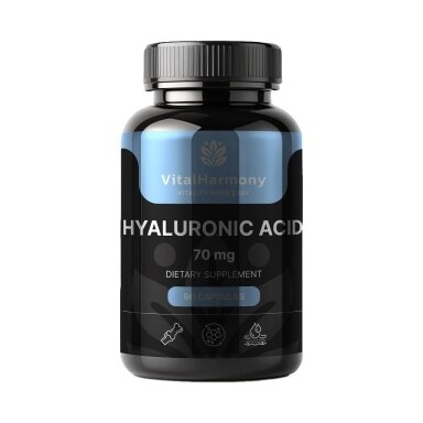 VitalHarmony Hialurono rūgštis 70 mg 90 kapsulių VitalHarmony Hialurono rūgštis 70 mg 90 kapsulių