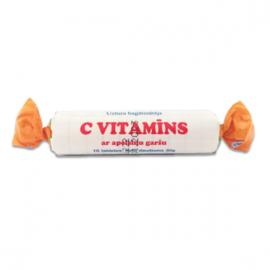 Vitaminas C tabletės, apelsinų skonio, N10 Vitaminas C tabletės, apelsinų skonio, N10