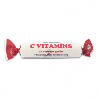 Vitaminas C tabletės, braškių skonio, N10 Vitaminas C tabletės, braškių skonio, N10