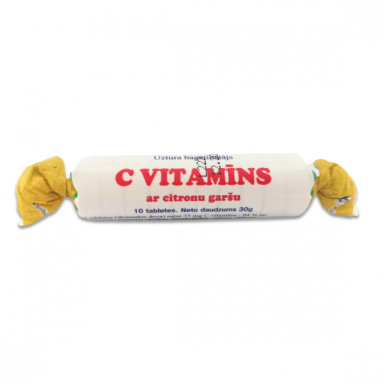 Vitaminas C tabletės, citrinų skonio, N10 Vitaminas C tabletės, citrinų skonio, N10