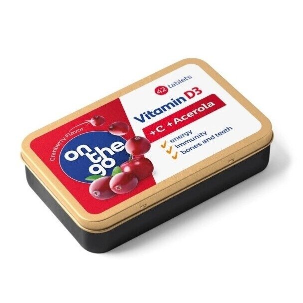 OnTheGo Vitaminas D3 + C + Acerola ekstraktas, tabletės OnTheGo Vitaminas D3 + C + Acerola ekstraktas, tabletės