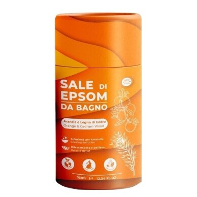 Vonios druska su apelsinų ir kedro medienos aromatais Brand Italia, 350 g